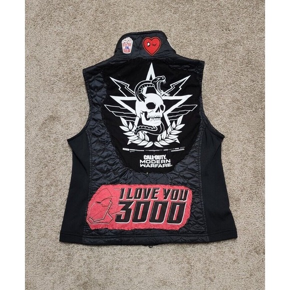 Custom LL Bean‎ Winter Micro Puffer Vest Grunge Gamer Patchwork Womens L - Picture 5 of 16